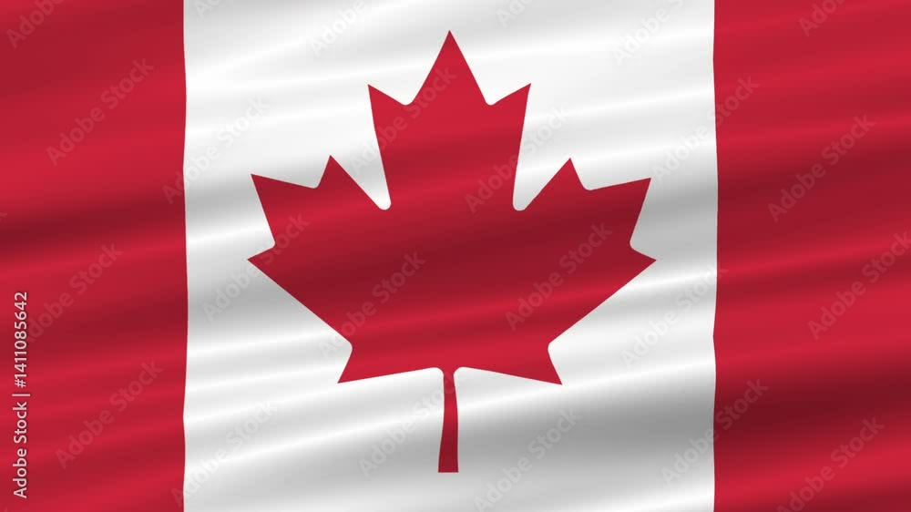 flag of Canada realistic wave 4K, seamless animated background flag of Canada realistic wave 4K, seamless animated background