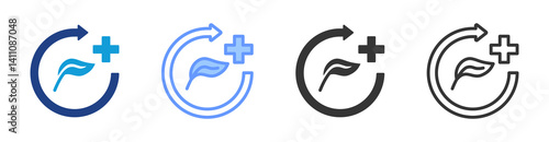 Recovery icon set multiple style collection