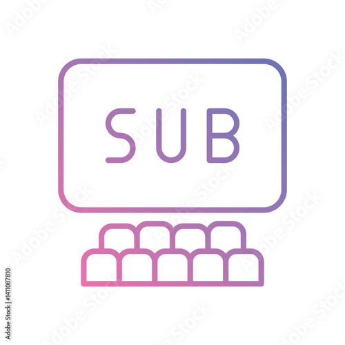 Movie With Subtitles icon vector stock illustration