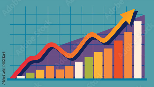 The curves on the chart are curving upwards creating a sense of uncertainty as to how high the prices will continue to climb.. Vector illustration