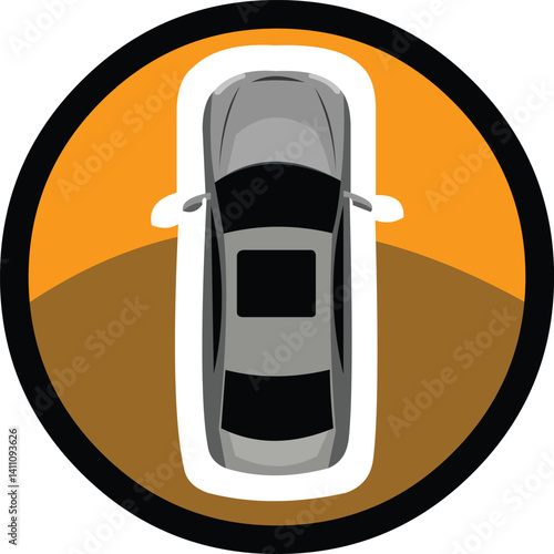Icon or logo of a car seen from above