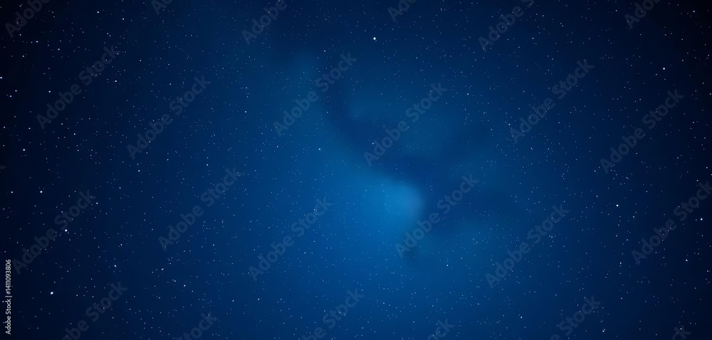 Fototapeta premium Cosmic night sky, deep blue background with shining white stars and subtle neutral texture, beautiful, magic