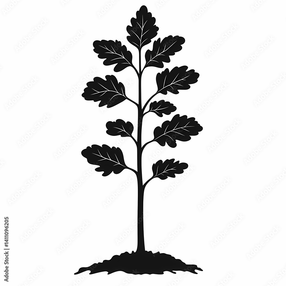 Obraz premium Nature Conservation with Tree Silhouette Art. Embrace Organic Growth and Ecosystem Balance