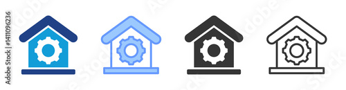 Building Management icon set multiple style collection