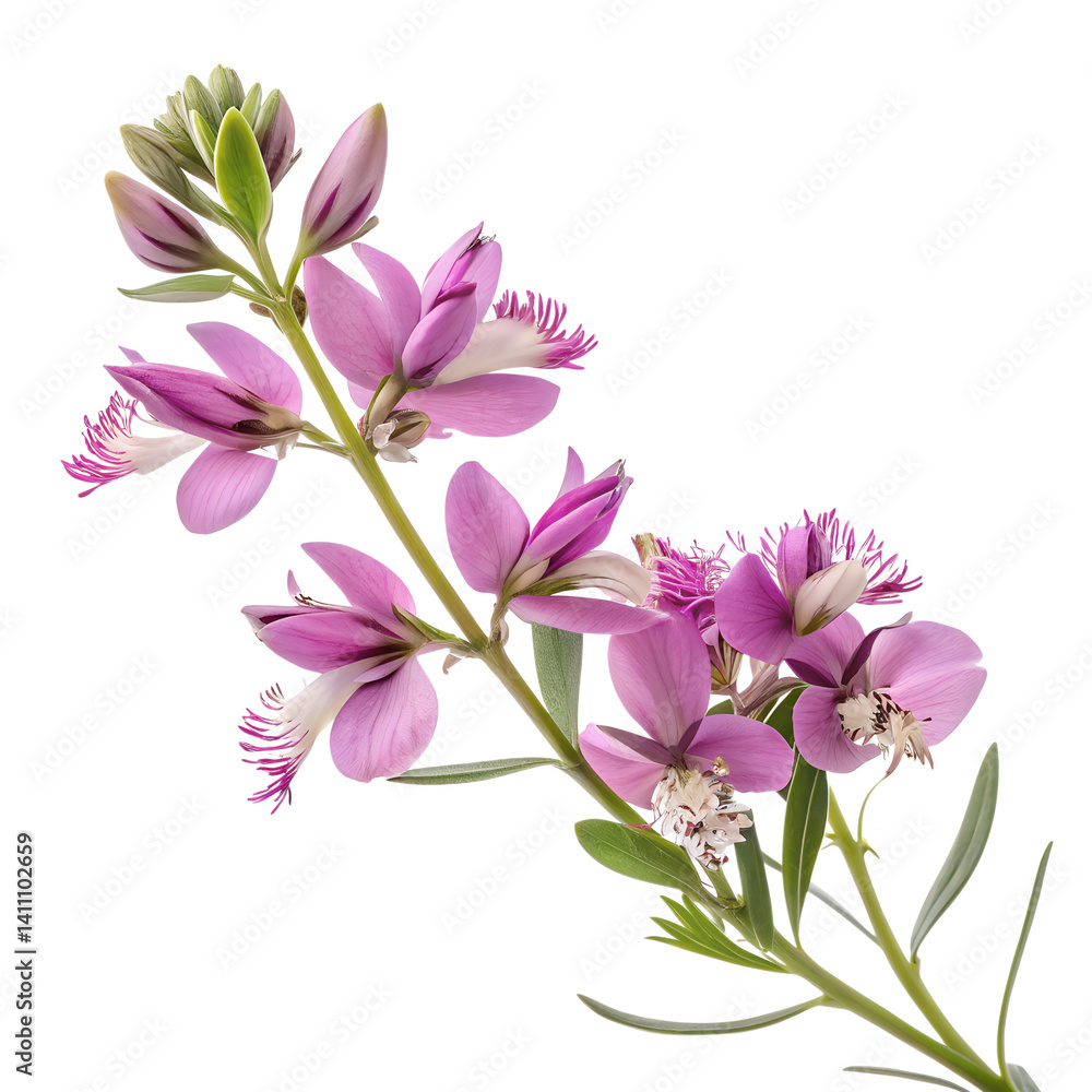 Myrtle leaf milkwort, polygala myrtifolia flowers isolated on white background png Myrtle leaf milkwort, polygala myrtifolia flowers isolated on white background png