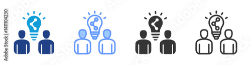 Knowledge Sharing icon set multiple style collection