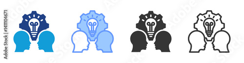 Mentoring Effectiveness icon set multiple style collection