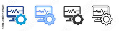 Menitoring System icon set multiple style collection