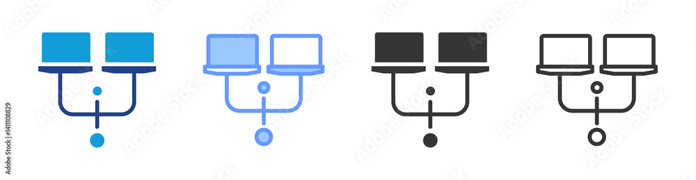 Virtual Lan icon set multiple style collection Virtual Lan icon set multiple style collection