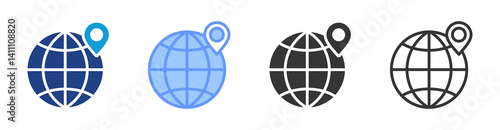 Ip Location icon set multiple style collection