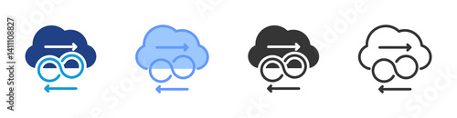 Bandwidth icon set multiple style collection