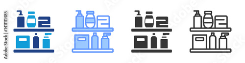 Shelf icon set multiple style collection