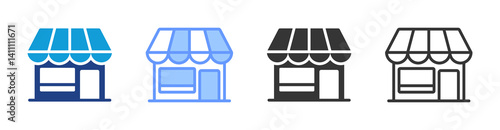 Retail Outlet icon set multiple style collection