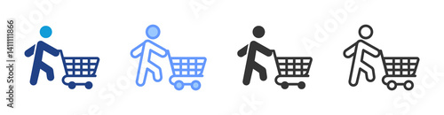 Shopping Spree icon set multiple style collection