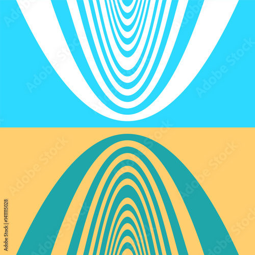 Minimal parabolic stripes abstract background pattern.