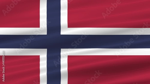 flag of Norway realistic wave 4K, seamless animated background
