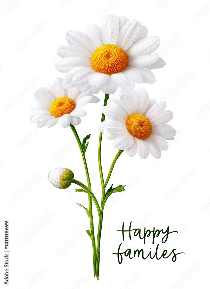 Fototapeta premium Family day celebration with happy families nature setting graphic art