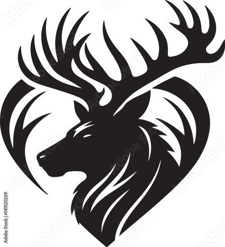deer black silhouette vector