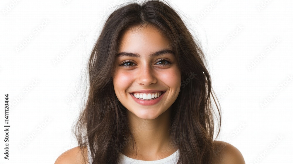 Smiling young woman with healthy, bright smile. Smiling young woman with healthy, bright smile.