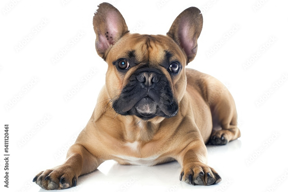 Detailed Color Picture of French Bulldog Isolated on White Detailed Color Picture of French Bulldog Isolated on White