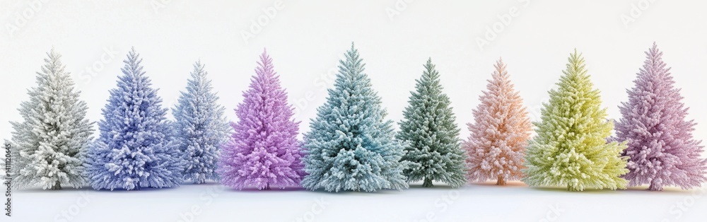 Fototapeta premium Pastel Christmas Trees (7)