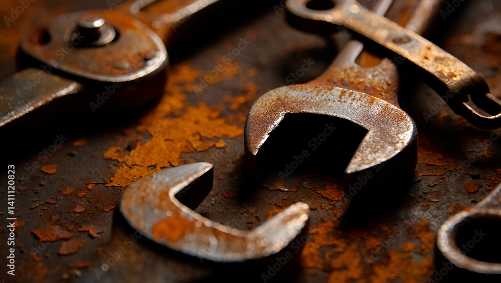 old rusty wrenches old rusty wrenches