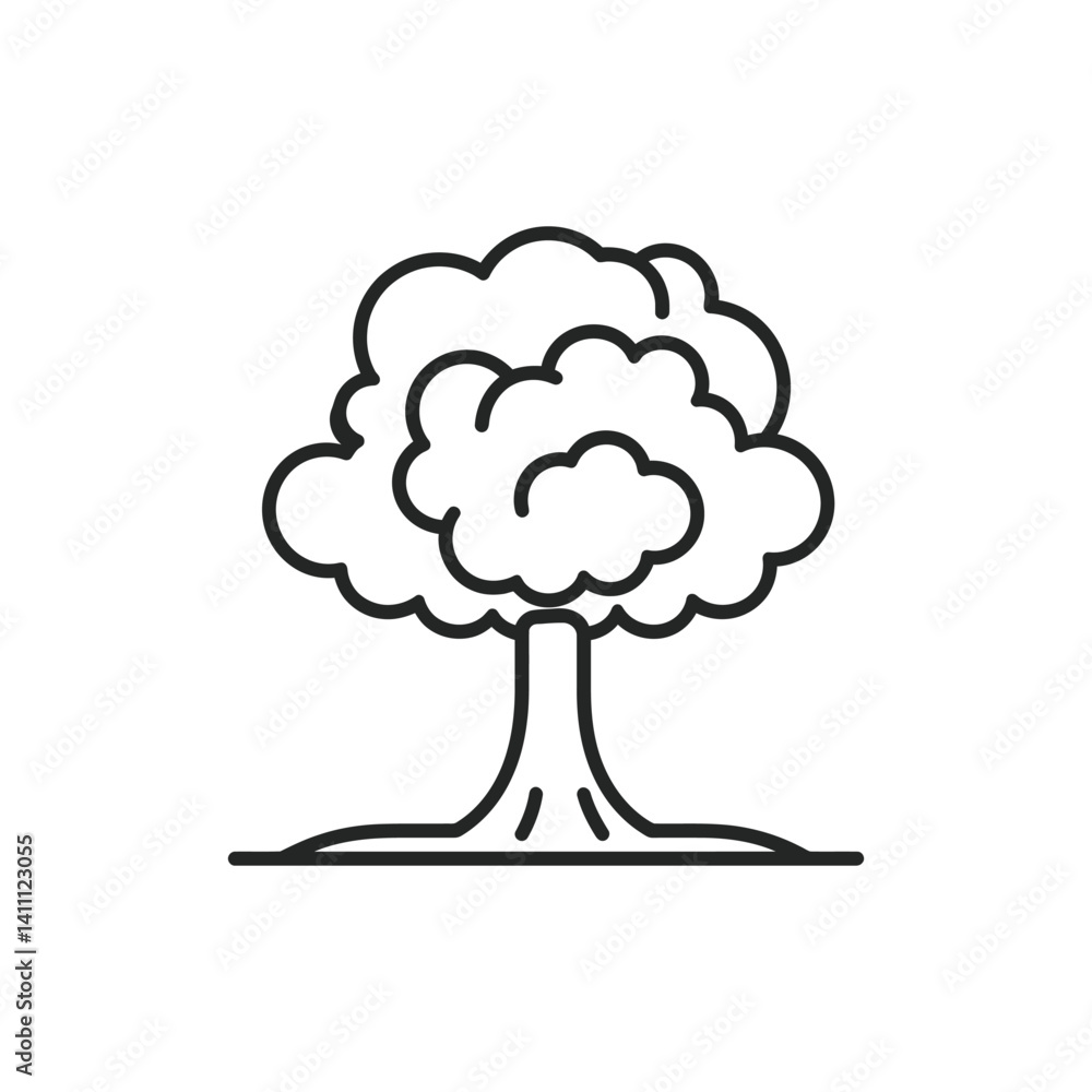 Simple Tree Icon with Bold Outlines on Transparent Background Simple Tree Icon with Bold Outlines on Transparent Background