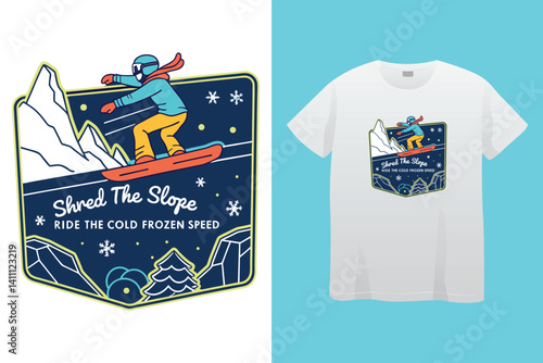 Hit the Slopes T Shirt Design An Ice Skater