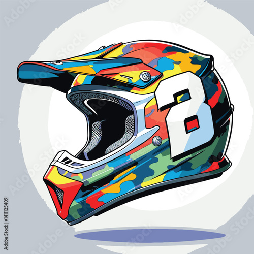 motorcross helmet vector for graphic design
