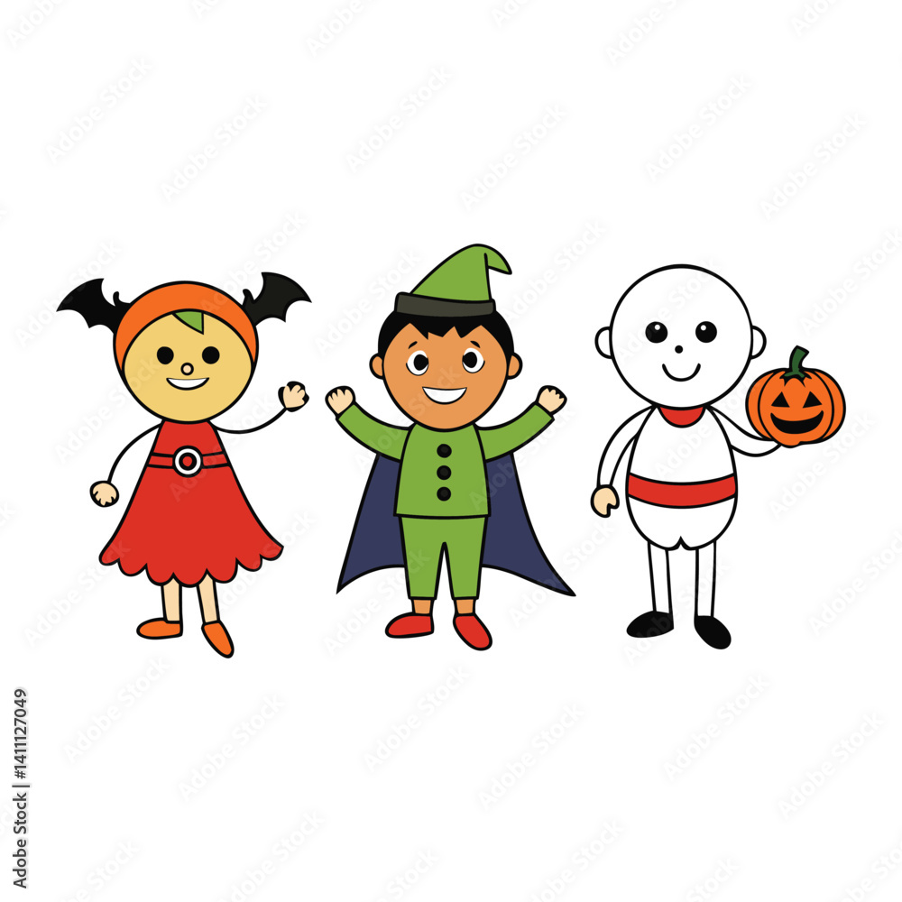 Kids in spooky and fun Halloween costumes laugh and play on a colorful frame, bringing festive joy and spooky cheer to the playground on a crisp autumn day. Kids in spooky and fun Halloween costumes laugh and play on a colorful frame, bringing festive joy and spooky cheer to the playground on a crisp autumn day.