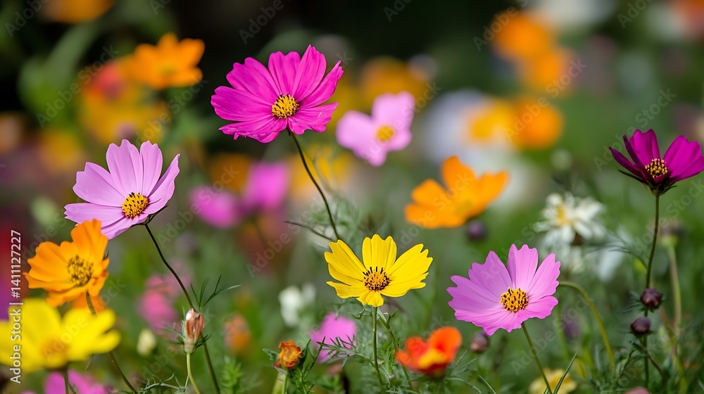 Burst of Wildflowers Blooming in the Sonoran Desert with Vibrant Colors Against Arid Terrain Burst of Wildflowers Blooming in the Sonoran Desert with Vibrant Colors Against Arid Terrain