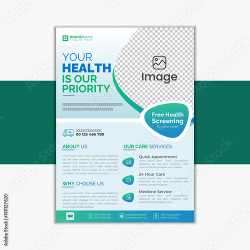 Modern Medical Clinic Flyer Template  Healthcare Poster Design  Hospital Promotion Layout