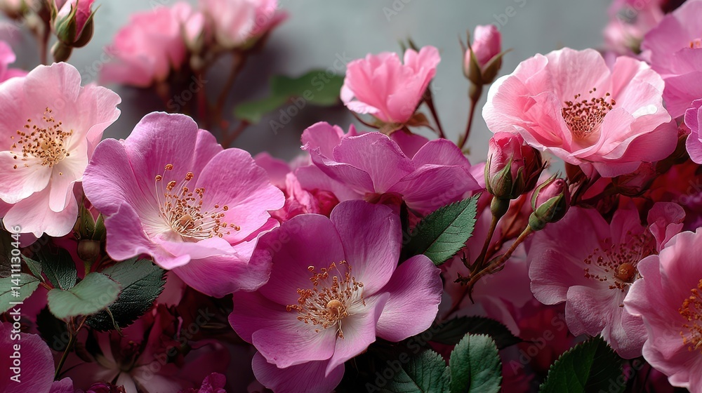 banner adorned with blooming pink roses creating a floral frame,stock image banner adorned with blooming pink roses creating a floral frame,stock image