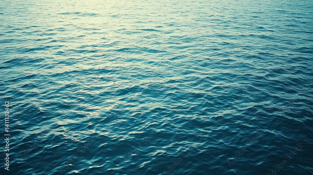 Obraz premium Serene expanse of rippled ocean water.