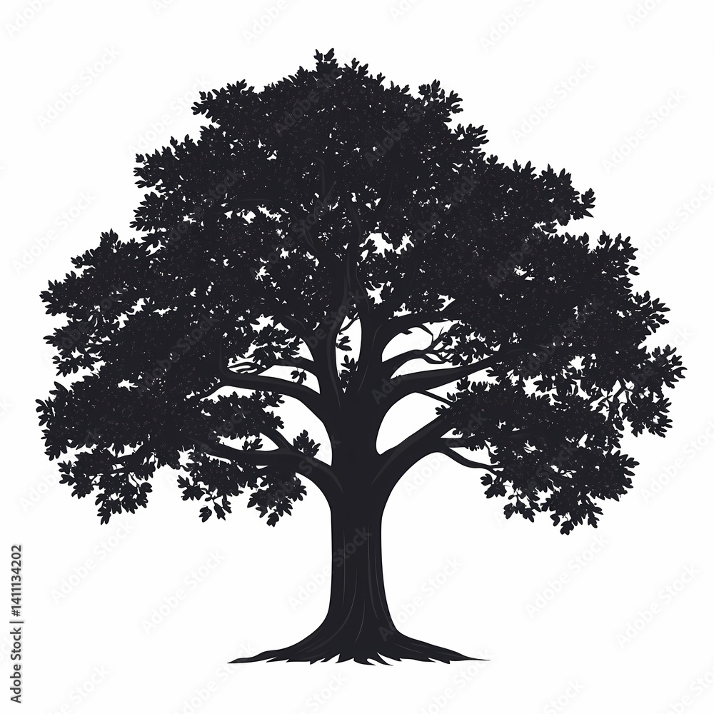 Fototapeta premium Vintage Tree Silhouette: A Powerful Symbol of Nature and Biodiversity