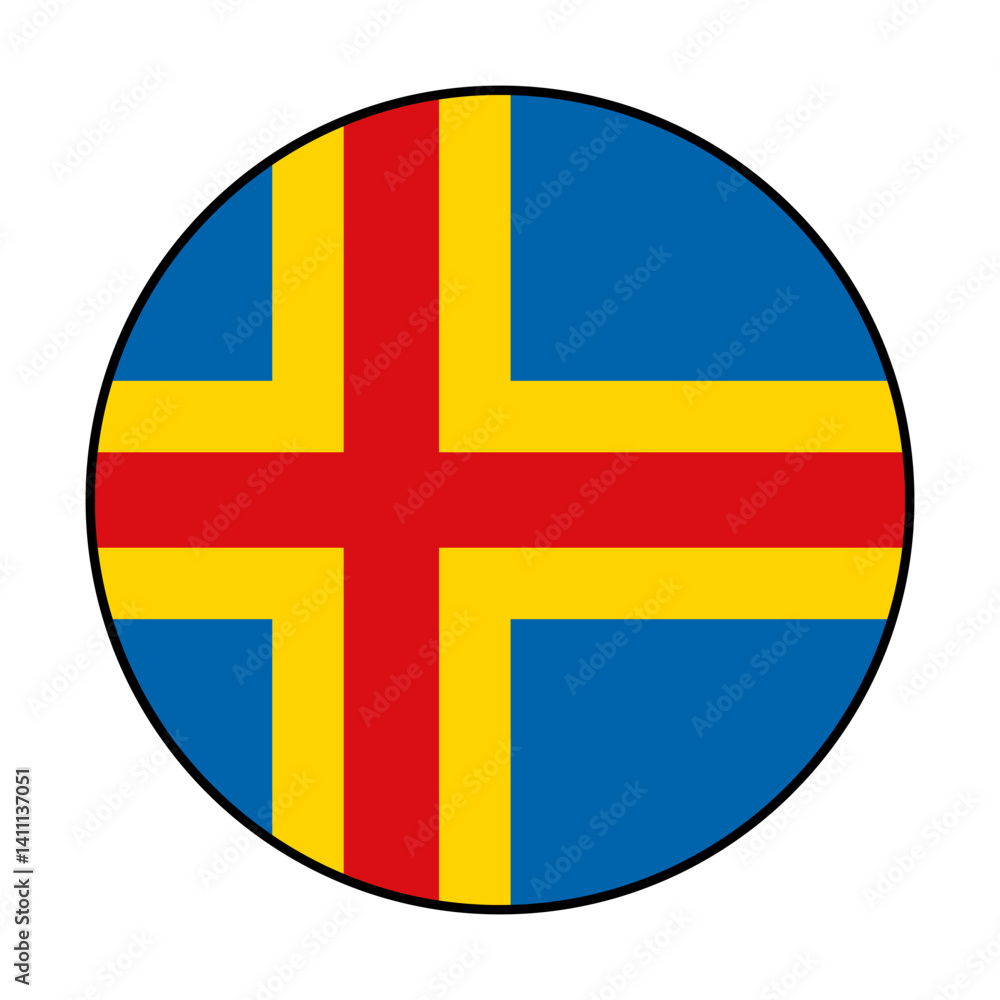 Flag of Iceland. Black loop edge. Iceland circle flag logo icon computer vector illustration design. Flag of Iceland. Black loop edge. Iceland circle flag logo icon computer vector illustration design.