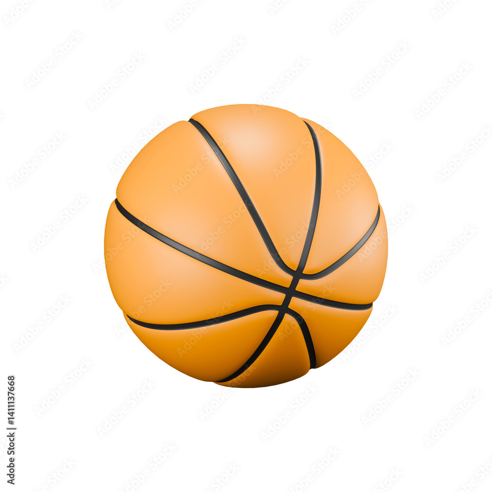 Fototapeta premium Realistic 3D Basketball Illustration