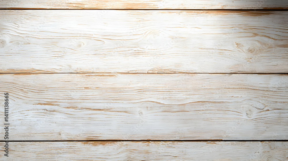 Fototapeta premium White Wood Plank Background With Light