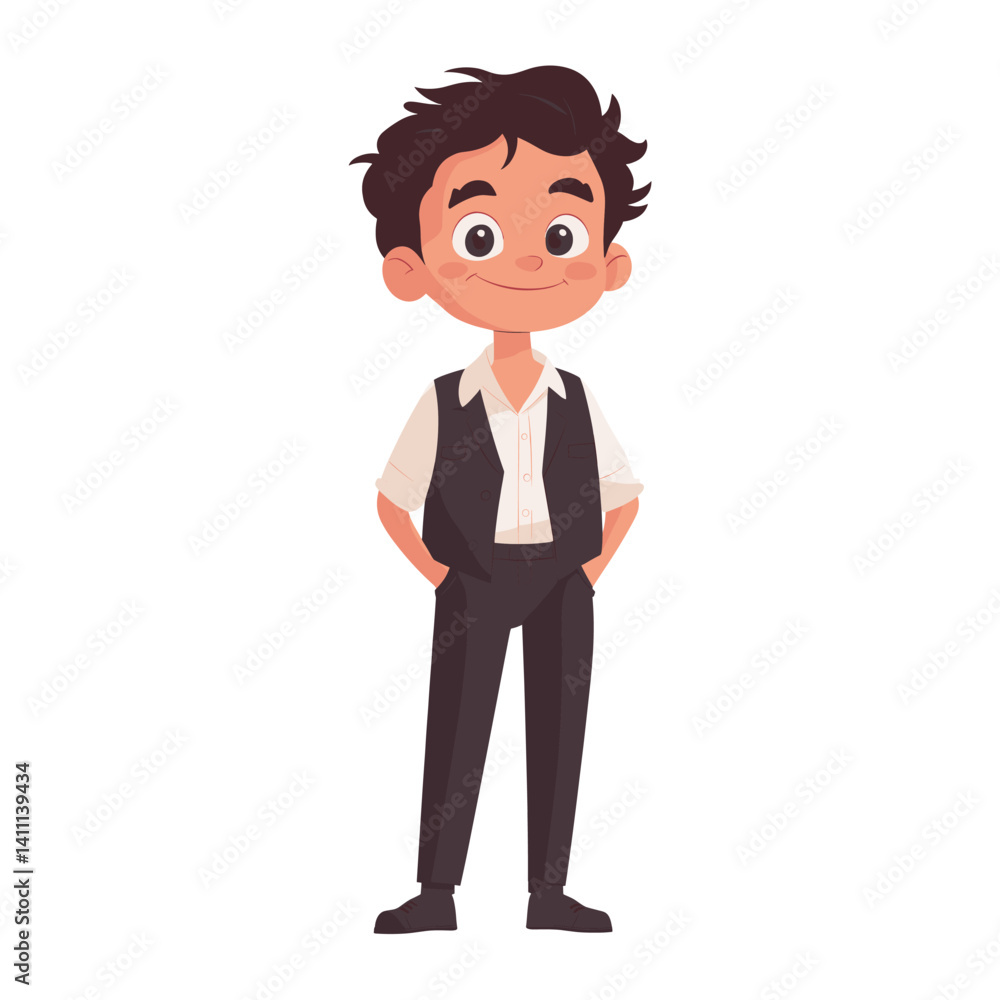 Business man cartoon illustration vest expression vector Business man cartoon illustration vest expression vector