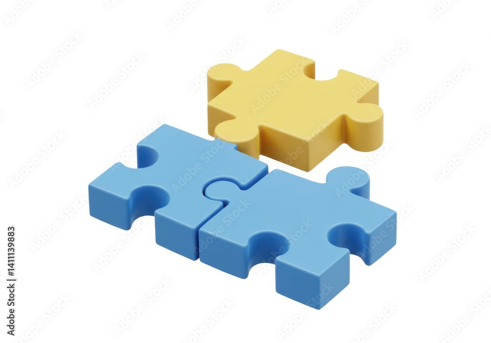 Fototapeta premium Puzzle pieces isolated on white background