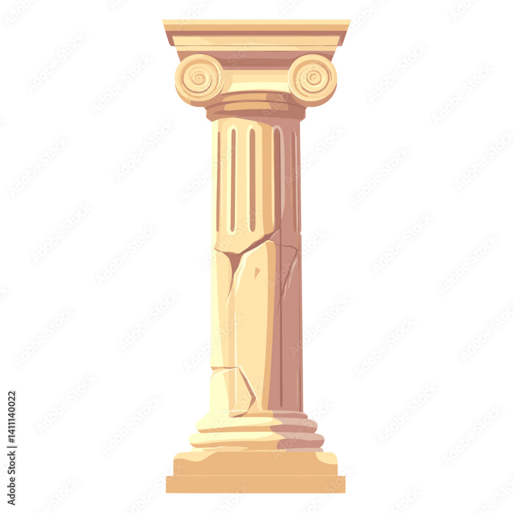 Fototapeta premium Classic greek pillar architecture illustration column vector