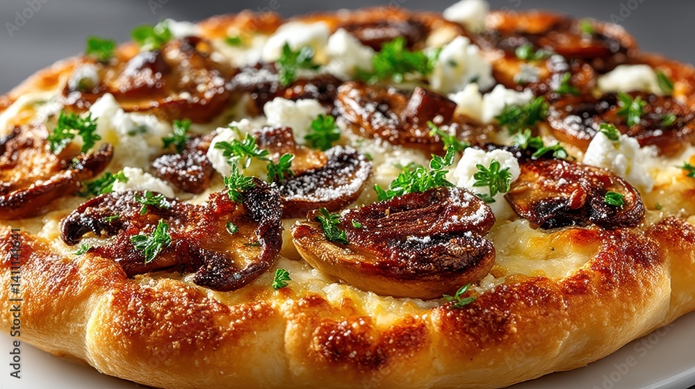 delicious vegetarian pizza with champignon mushrooms isolated on white background,photo image delicious vegetarian pizza with champignon mushrooms isolated on white background,photo image