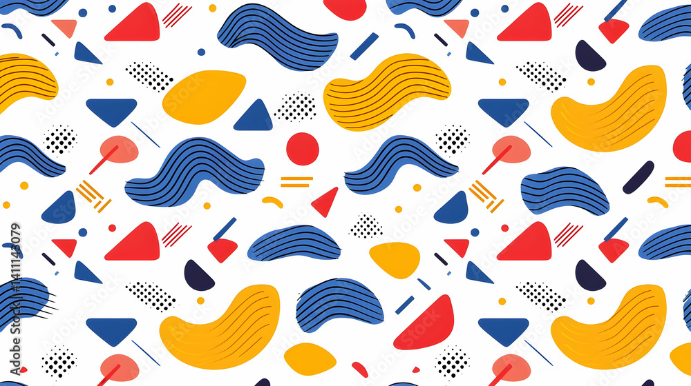 Naklejka premium Abstract Geometric Pattern With Bold Colors