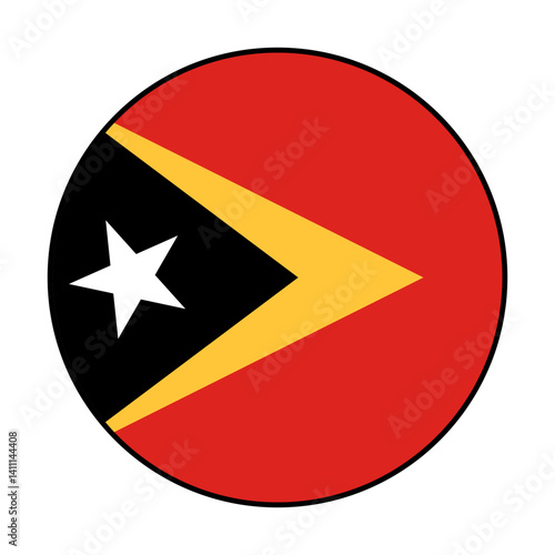 Flag of East Timor . Black loop edge. East Timor circle flag logo icon computer vector illustration design. Free Download Flag of East Timor . Black loop edge. East Timor circle flag logo icon computer vector illustration design. - GFXLoad
