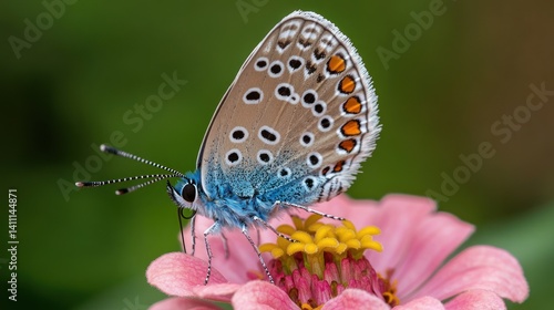 Wallpaper Mural A beautiful butterfly rests peacefully on a vibrant pink flower Torontodigital.ca