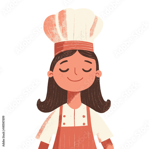 Chef woman illustration child professional vector