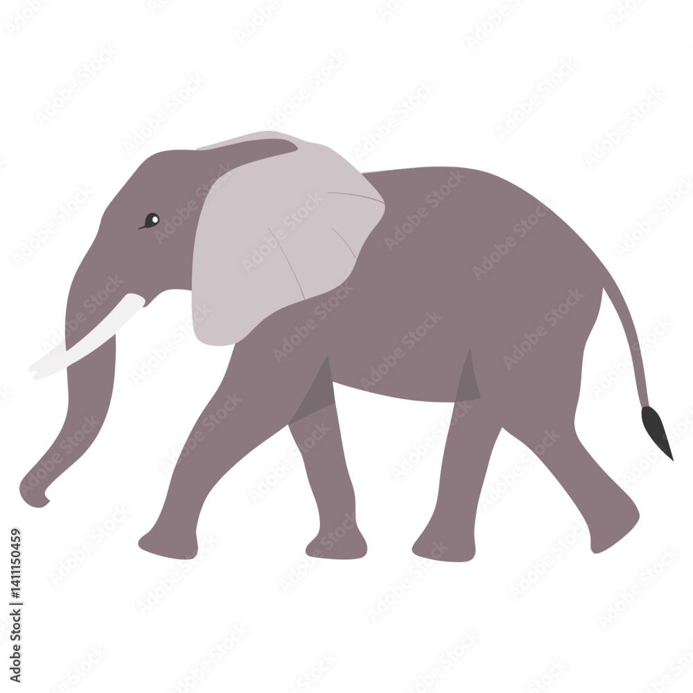 Elephant walking illustration minimalist wildlife vector Elephant walking illustration minimalist wildlife vector