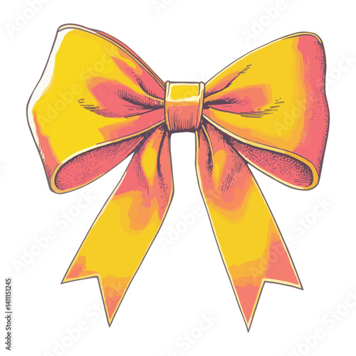 Orange bow illustration accessories decorative vector