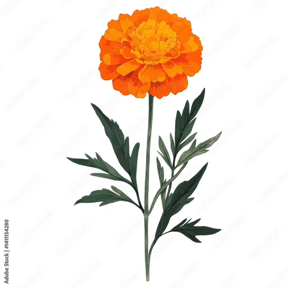 Marigold illustration marigold vibrant vector
