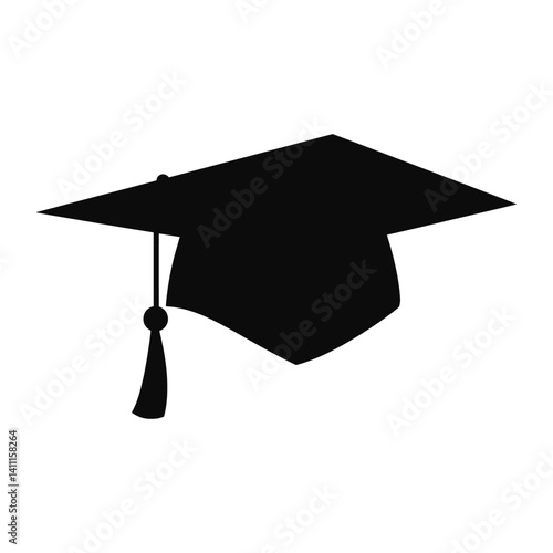 Graduation caps silhouette achievement education vector